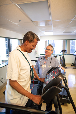 Clinical exercise physiologist, Rich Gordon (right), has overseen the Preventive and Rehabilitative Cardiac Center for nearly thirty years.