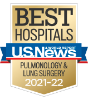 U.S. News and World Report Ranking Best Hospitals ranking 2021-2022 Pulmonology & Lung Surgery