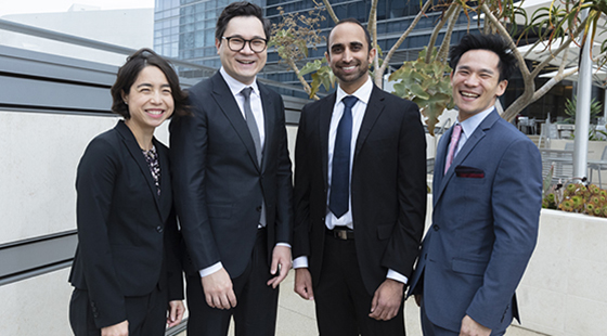 From left to right: Abigail Fong, MD, MBA, Akbarshakh "Shah" Akhmerov, MD, Deven Patel, MD, Adam Truong, MD, MS,