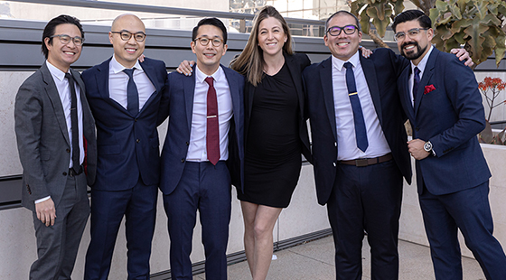 From left to right: Desmond Huynh, MD, Jiaxi Chen, MD, Jaewon Lee, MD, Lauren Evans, MD, Raymond Huang, MD, Daniel Delgadillo, MD
