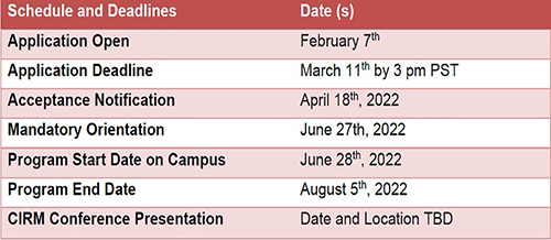 Cedars-Sinai High School CIRM SPARK Program schedule