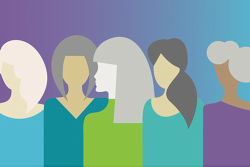 Graphic of a group of women.